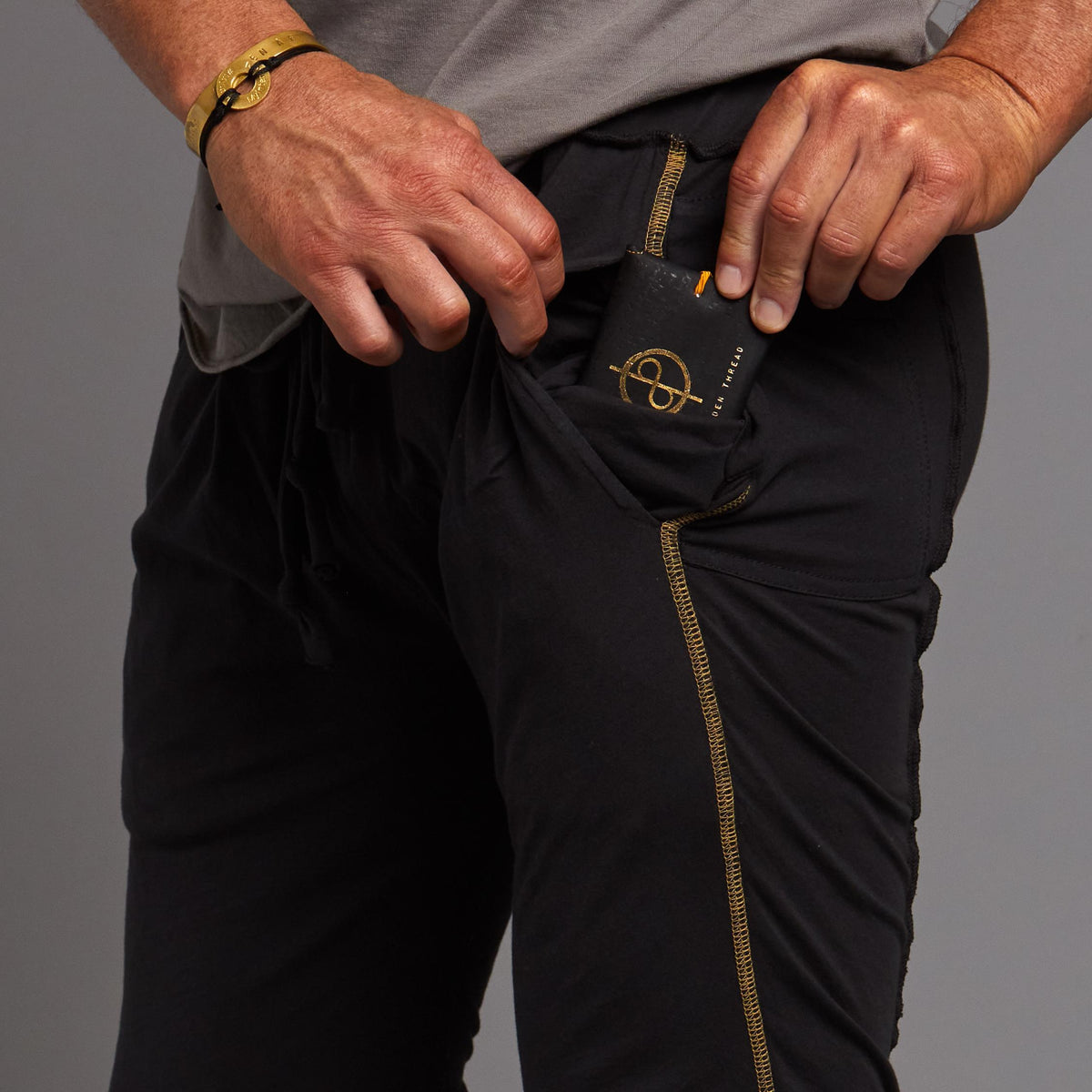 Male modeling Slate gray yogo mid shorts