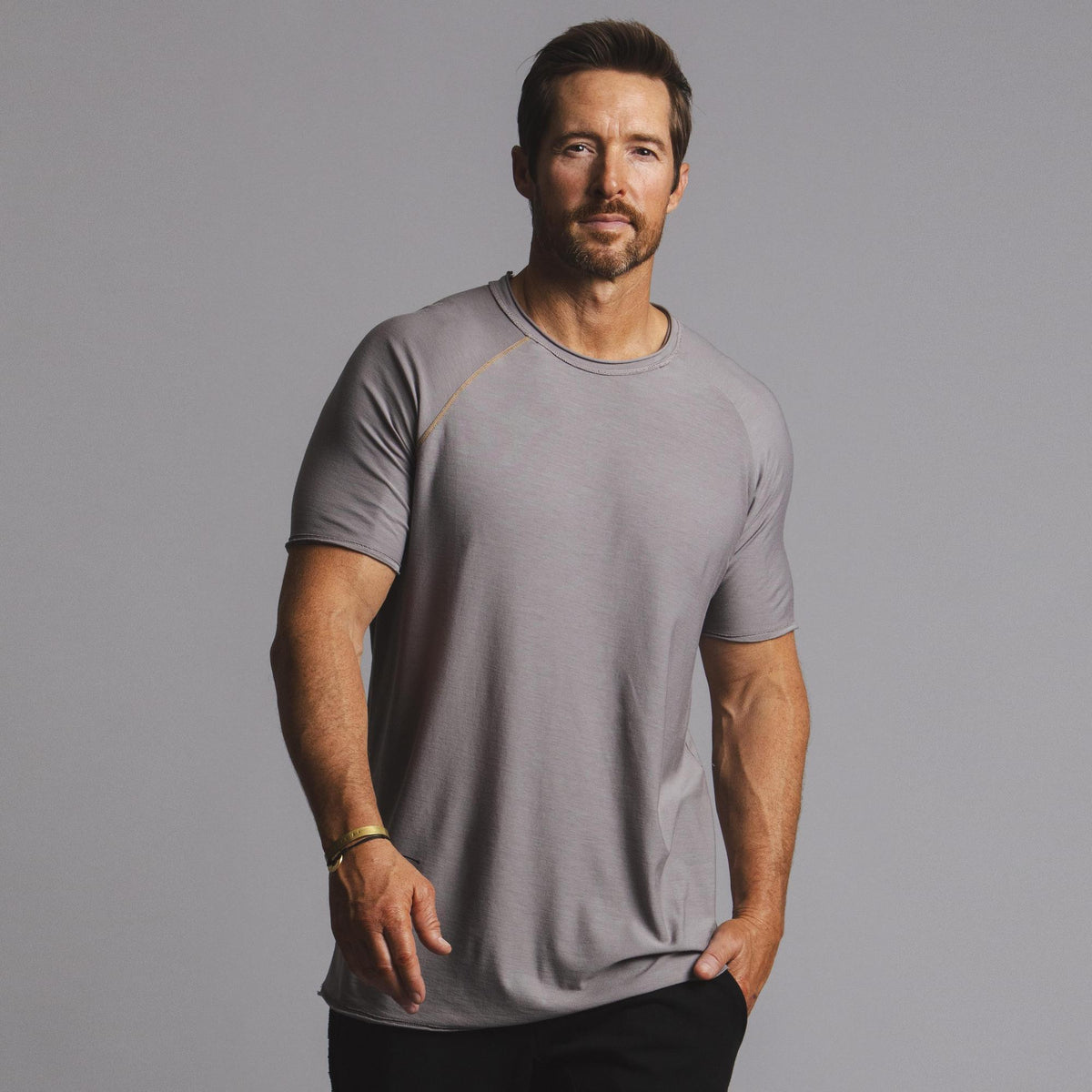 Male modeling tan ultimate tree shirt 