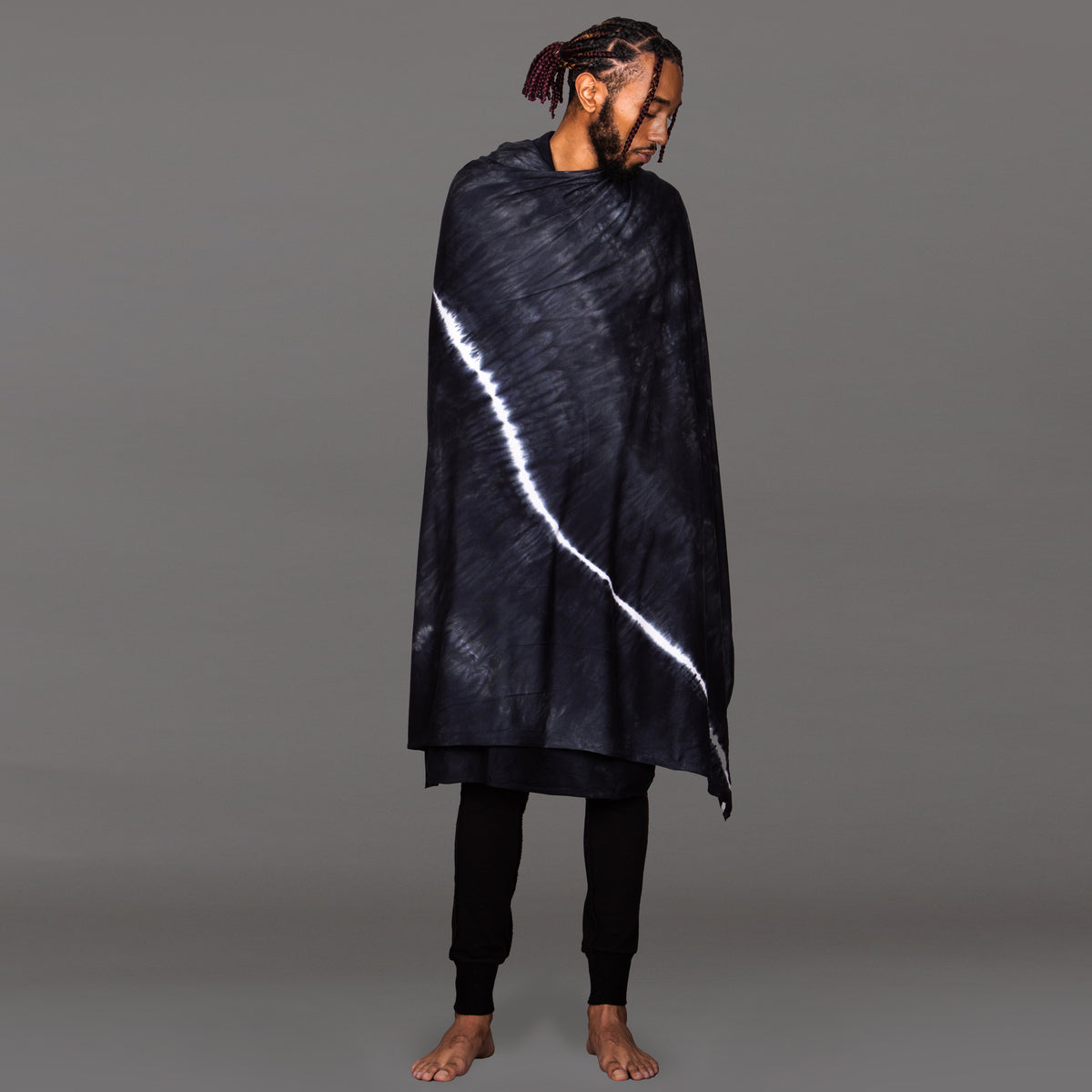 Male modeling light bolt nature wrap