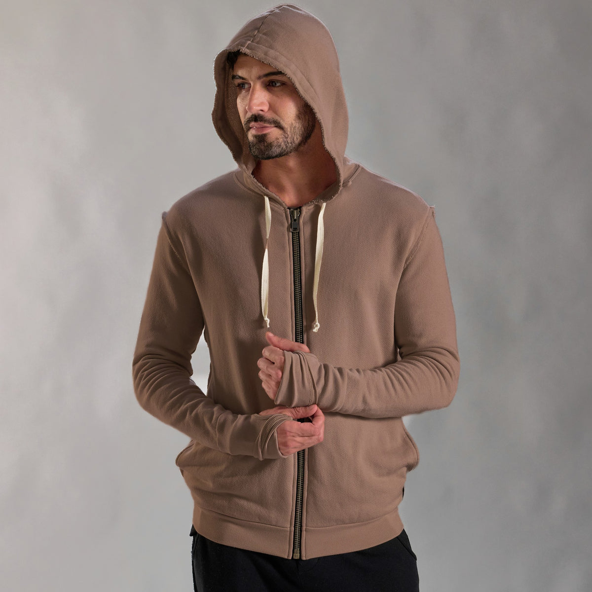 RAW ZIP HOODIE / DOPE TAUPE