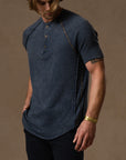 Short Sleeve Henley / Blue Mineral