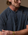 Short Sleeve Henley / Blue Mineral