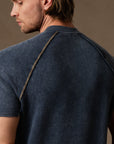 Short Sleeve Henley / Blue Mineral