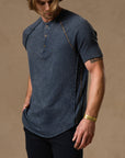Short Sleeve Henley in Blue Mineral — TreeSilk henley — look 3 │ One Golden Thread