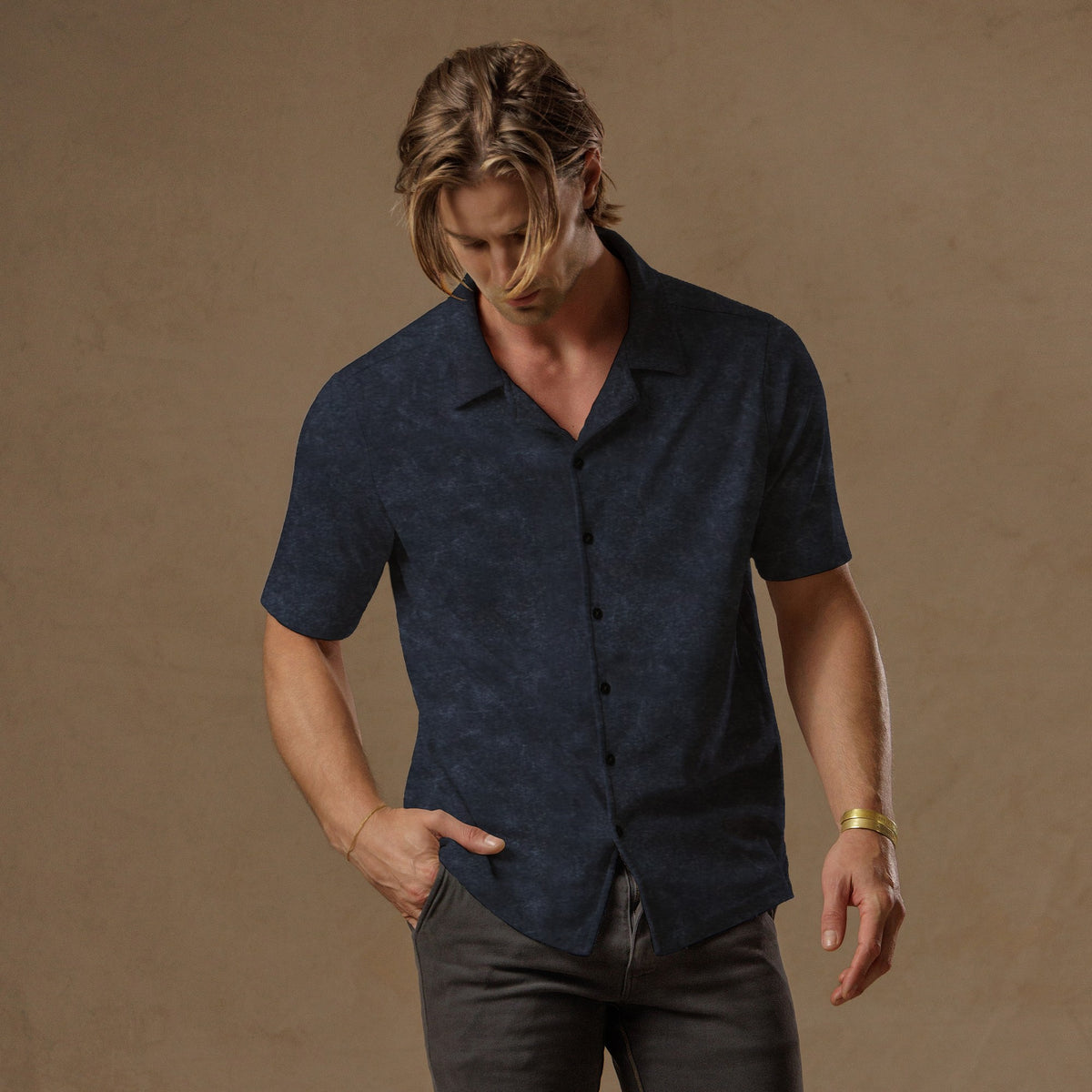 The Frame in Blue Mineral — TreeSilk shirt │ One Golden Thread