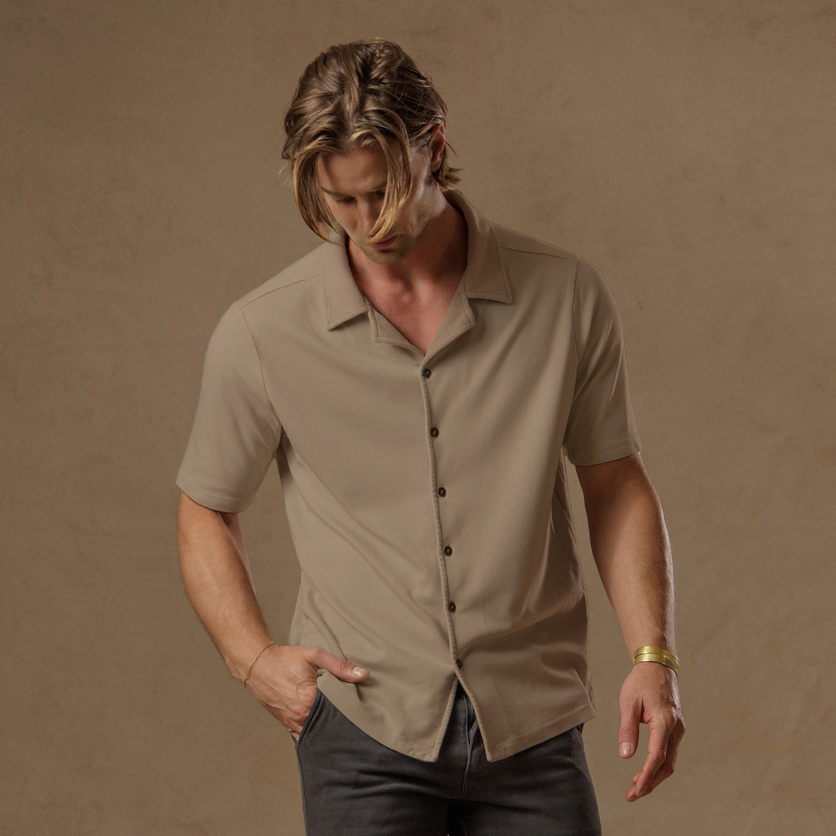 The Frame in Shroom — TreeSilk shirt │ One Golden Thread