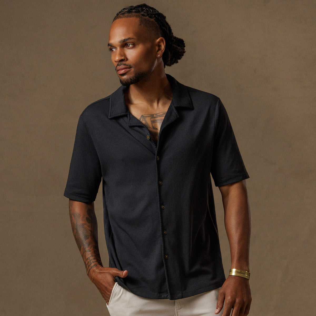 The Frame in Slate — TreeSilk shirt │ One Golden Thread