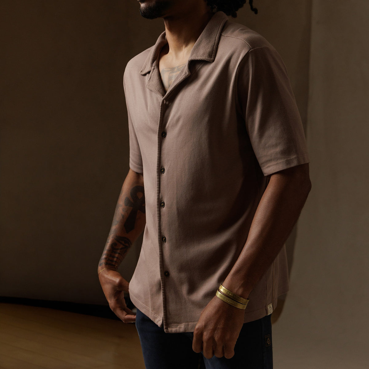 The Frame in Dope Taupe — TreeSilk shirt — look 5 │ One Golden Thread