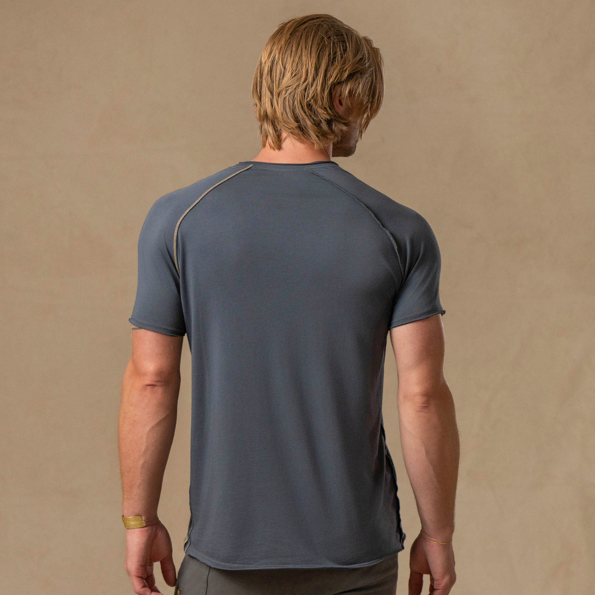 Ultimate Tee in Charcoal Blue — TreeSilk tee — look 6 │ One Golden Thread