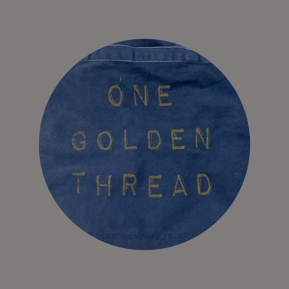 The One Golden Thread Golden Tote Bag in Indigo Dawn