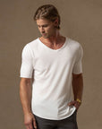 V NECK TREE SHIRT / PURE WHITE