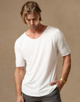 V NECK TREE SHIRT / PURE WHITE
