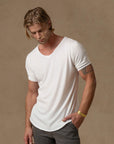 V NECK TREE SHIRT / PURE WHITE
