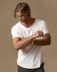 V NECK TREE SHIRT / PURE WHITE