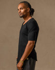 V NECK TREE SHIRT / BLACK ONYX