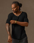 V NECK TREE SHIRT / BLACK ONYX