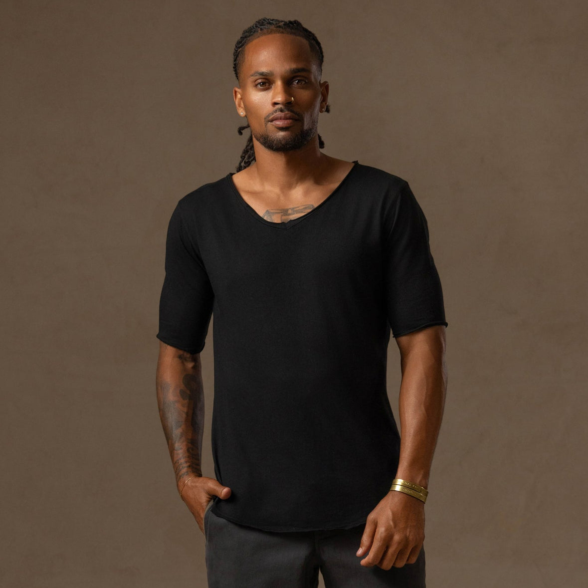 men's dress v neck t shirts American Giant - Premium Slub V-Neck T