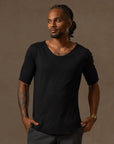 V NECK TREE SHIRT / BLACK ONYX