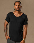 V NECK TREE SHIRT / BLACK ONYX