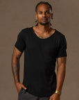 V NECK TREE SHIRT / BLACK ONYX
