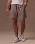 Waffle Frame Short in Dope Taupe — waffle-texture shorts │ One Golden Thread