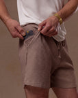 Waffle Frame Short in Dope Taupe — waffle-texture shorts — look 3 │ One Golden Thread