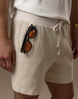 Waffle Frame Short in White Stone — waffle-texture shorts — look 5 │ One Golden Thread