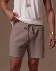 Waffle Frame Short in Dope Taupe — waffle-texture shorts — look 2 │ One Golden Thread