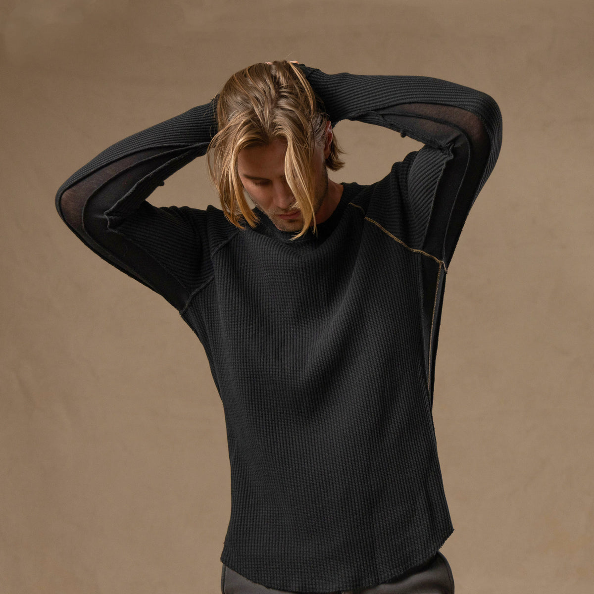 WAFFLE RAGLAN / BLACK ONYX