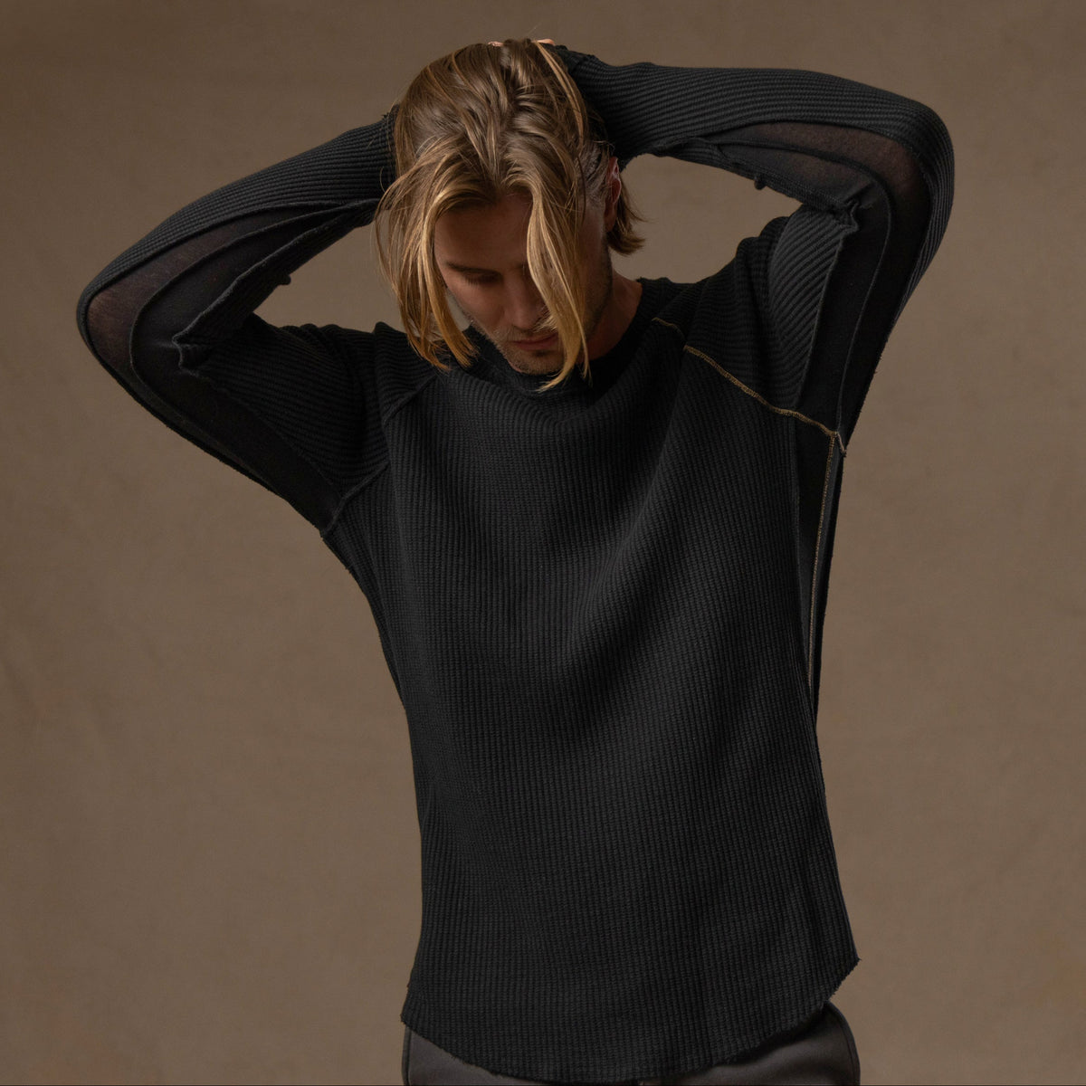 WAFFLE RAGLAN / BLACK ONYX