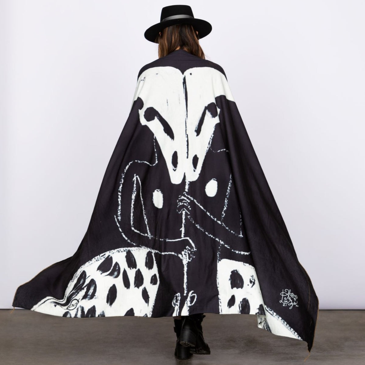 Man modeling Minotaur pattern nature wrap