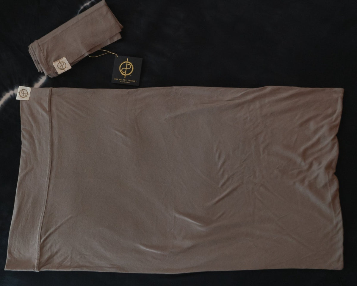 The One Golden Thread Pillow Face Set in the Shroom color