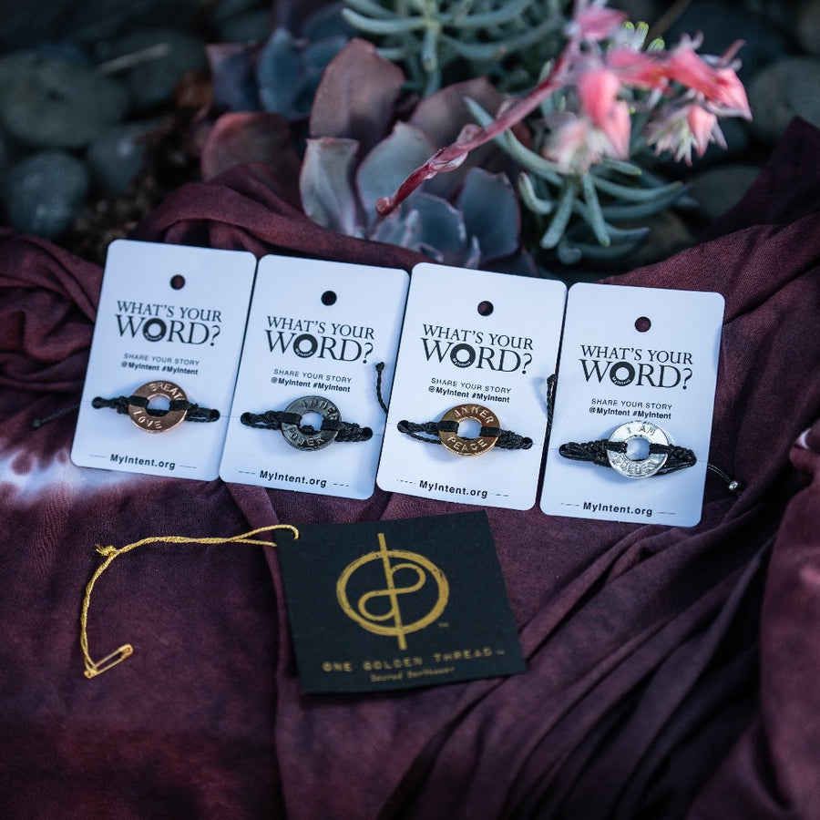 Customized MyIntent Black Bracelets in collaboration with One Golden Thread
