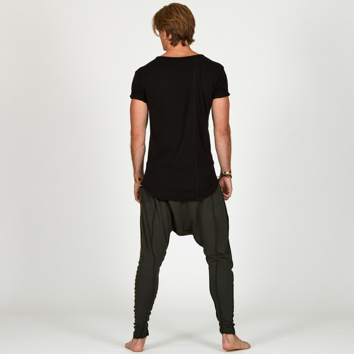 Male modeling Urban Forest green colored pants
