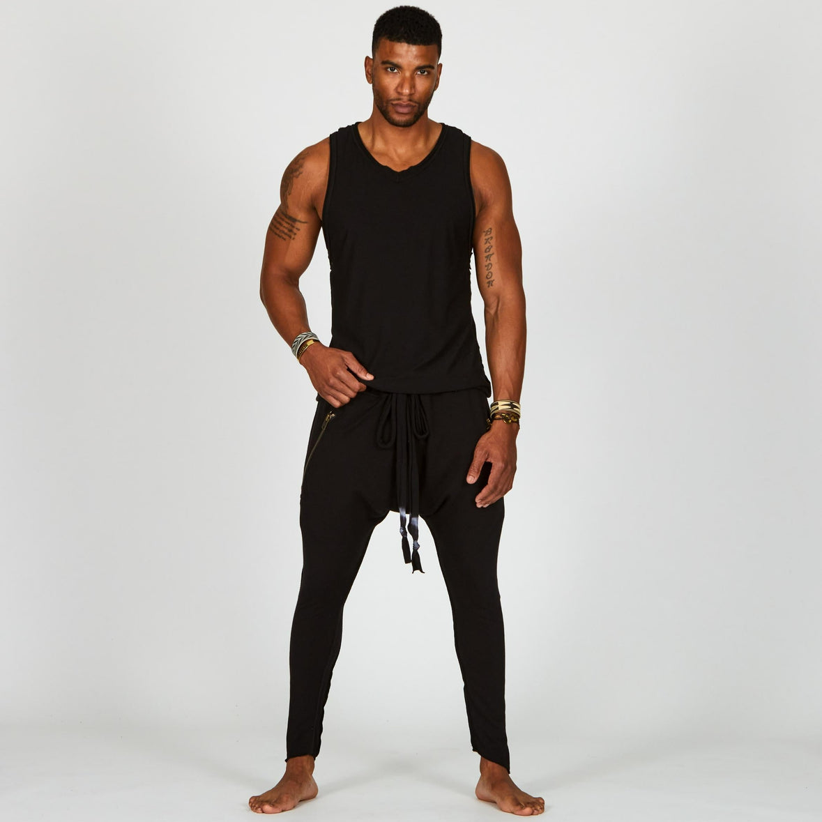 Distressed Black Joggers - Trendy Sweatpants - Drawstring Joggers