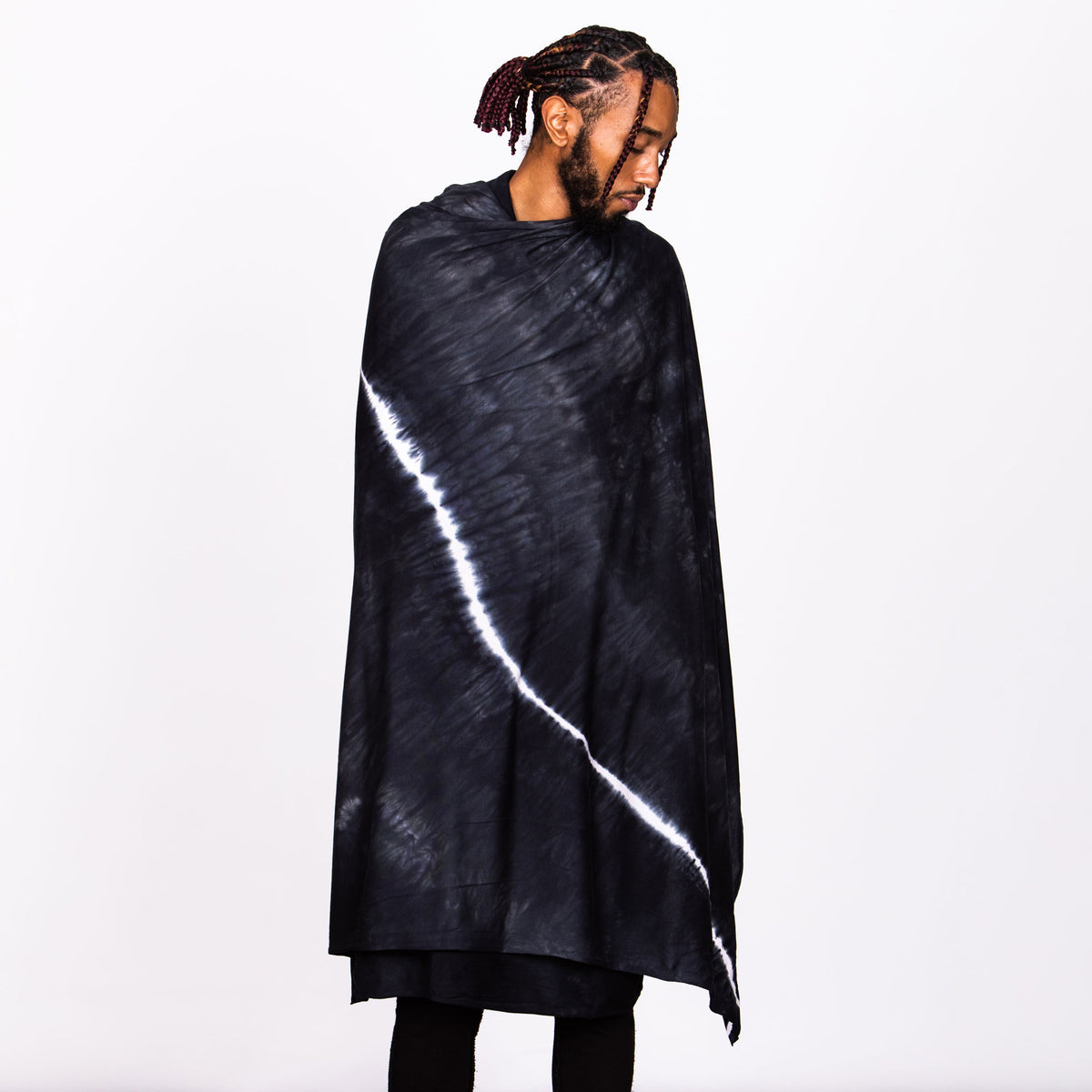 Male modeling light bolt nature wrap
