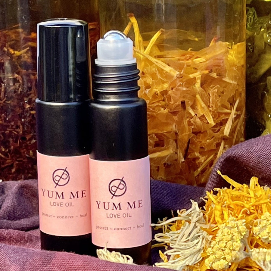 The One Golden Thread "Yum Me Roll On ~ Love Oil" is an instant stress relief made up of a variety of essential oils